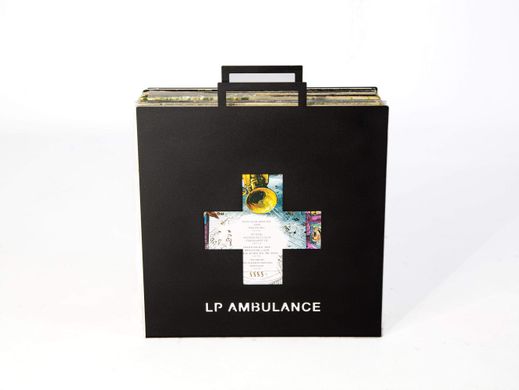 Compact Vinyl Record Storage "LP Ambulance"., Black