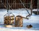 Small Firewood Storage // Carrier // Log holder iron house, Transparent Finish - Raw metal Look