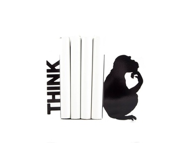 Metal Bookends «Think» modern home decor by Atelier Article, Black