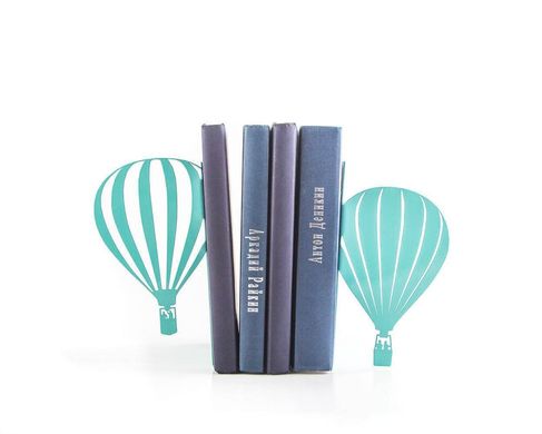 Hot Air Balloons Bookends Romantic vintage theme by Atelier Article, Green