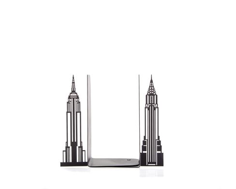 Metal bookends «Towers of New York» by Atelier Article, Black