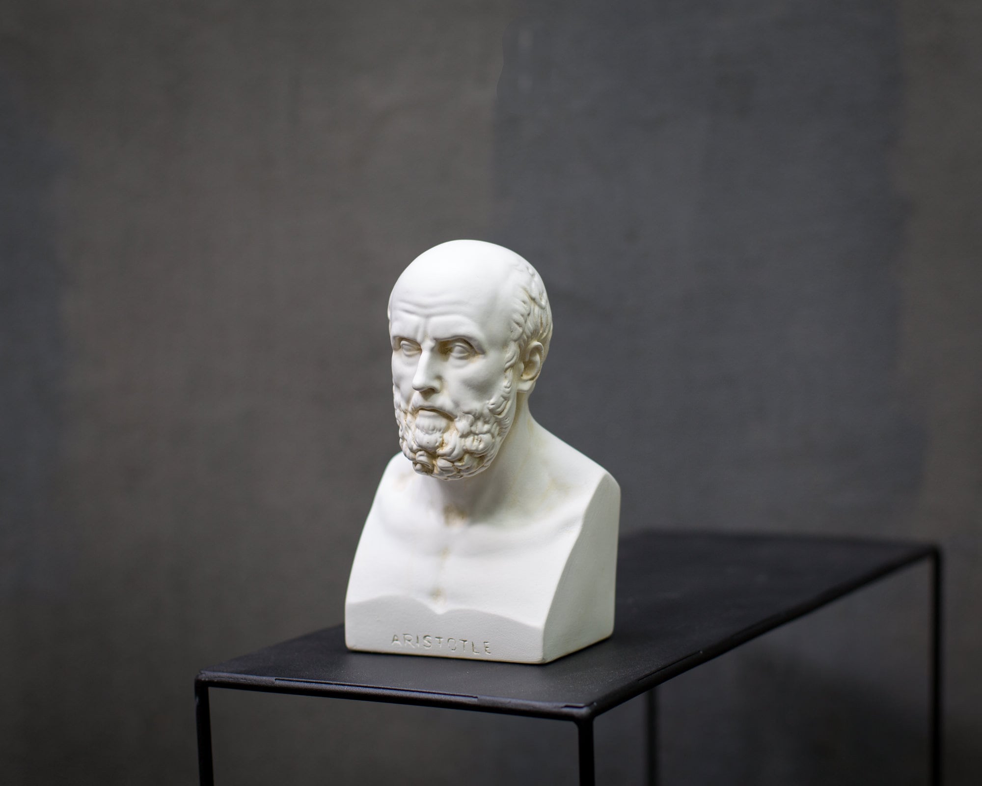 Aristotle Bust Sculpture Single Plaster Bookend with Classic Greek Design - Atelier Article