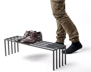 Black Metal Shoe Rack - Minimalist Shoe Storage for Entryway - Atelier Article