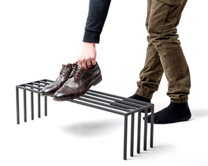 Black Metal Shoe Rack - Minimalist Shoe Storage for Entryway - Atelier Article