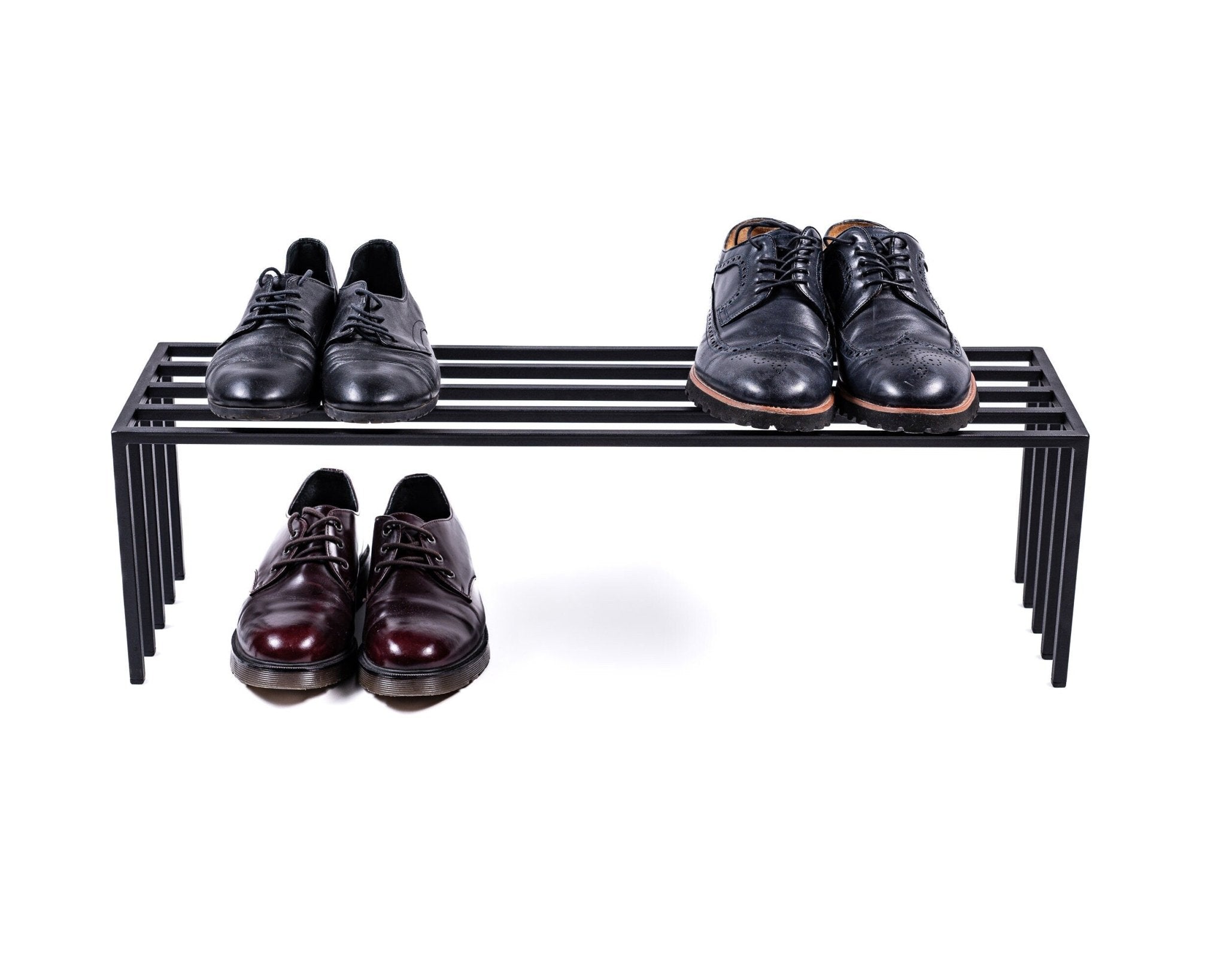 Black Metal Shoe Rack - Minimalist Shoe Storage for Entryway - Atelier Article