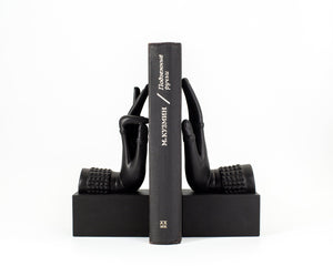 Black Plaster Bookends Buddha Hands - Atelier Article