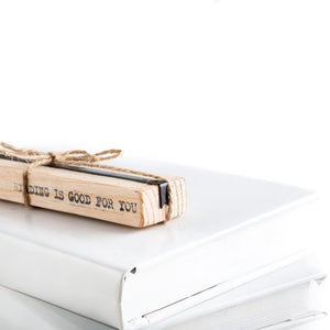 Ribbon Bookmark on the wooden block - Sleek and Minimalist Design for Avid Readers and Lovers of Simplicity - Atelier Article