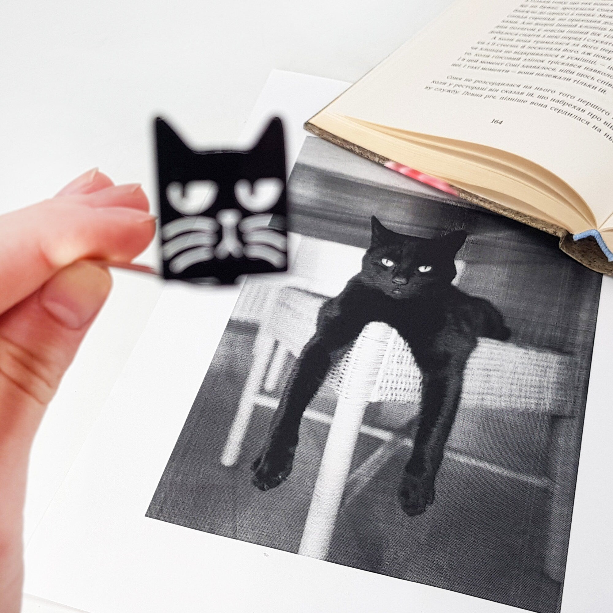 Bookmark "Suspicious Cat". - Atelier Article