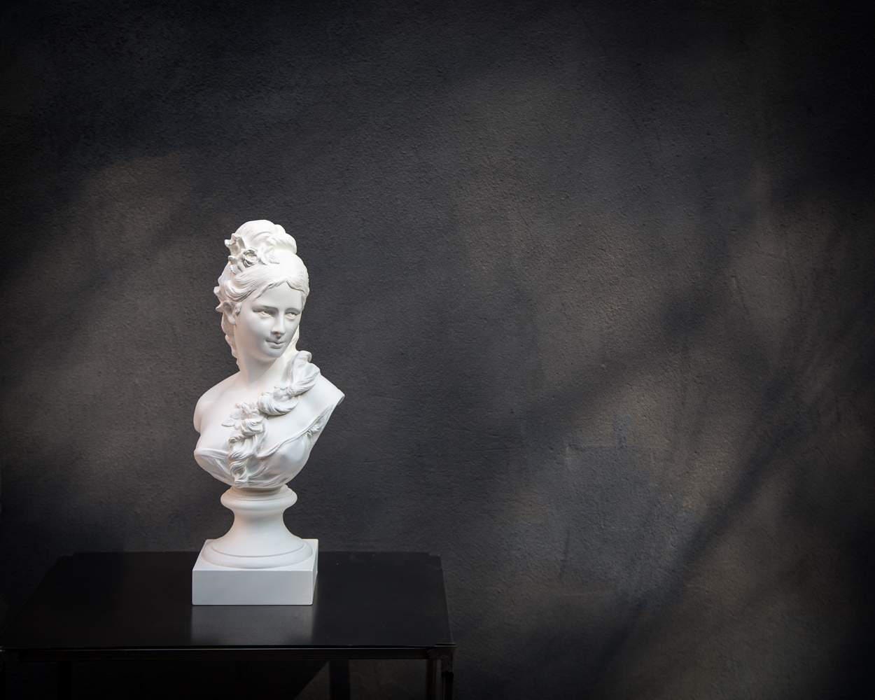 Classical Plaster Sculpture - Semi Nude Young Woman Bust - Timeless Art Piece - Atelier Article