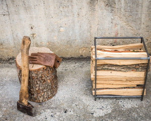 Compact Hand Welded Log Holder "Square One". - Atelier Article