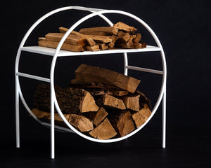 Compact Round Log Holder Black, Scandi Style. - Atelier Article