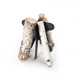 Firepit Log Holder - Heavy Metal Collapsible Scandi Style Firecamp Accessory with Attention to Detail - Atelier Article