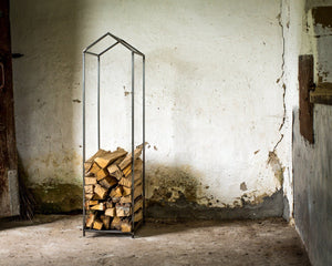 Hand Welded Iron Log Holder for Indoor or Outdoor Firewood Storage - Durable and Stylish - Atelier Article