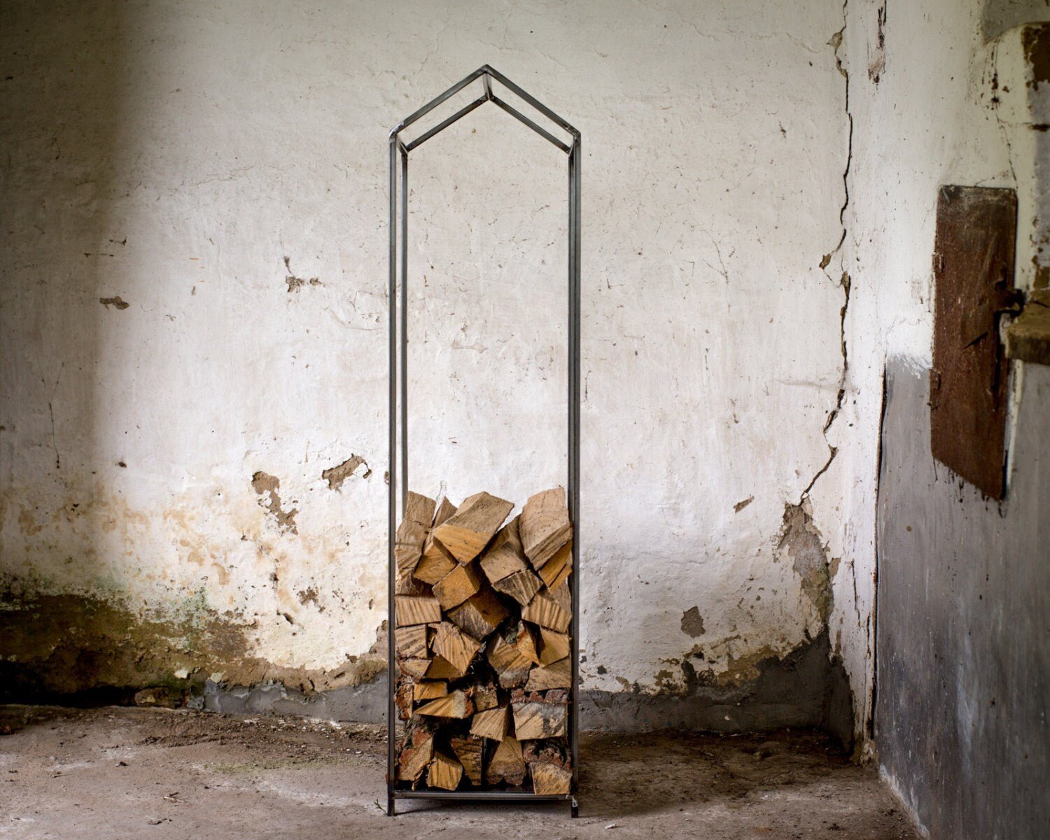 Hand Welded Iron Log Holder for Indoor or Outdoor Firewood Storage - Durable and Stylish - Atelier Article