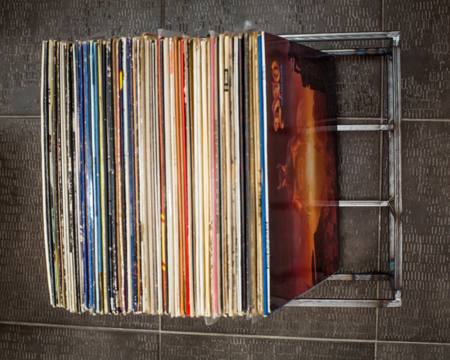 Industrial style Metal Vinyl Record Crate - Atelier Article