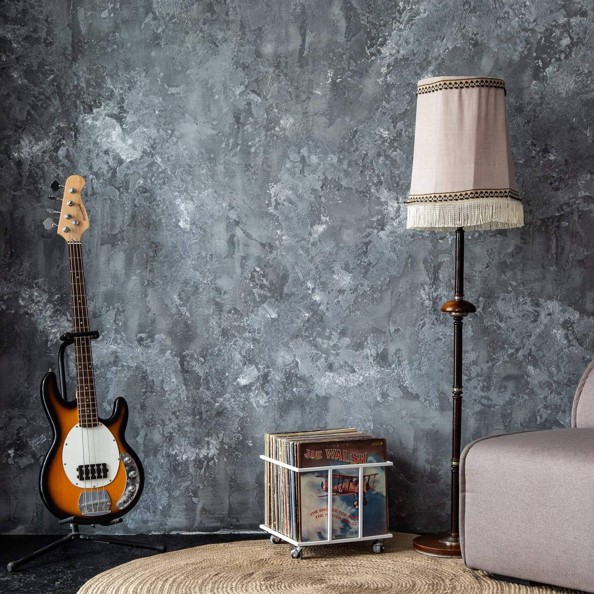 Light Metal Crate on Wheel for Vinyl Records. - Atelier Article