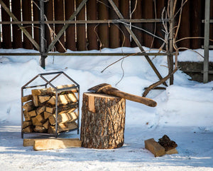 Metal log holder "House", Minimalist Scandinavian design. - Atelier Article