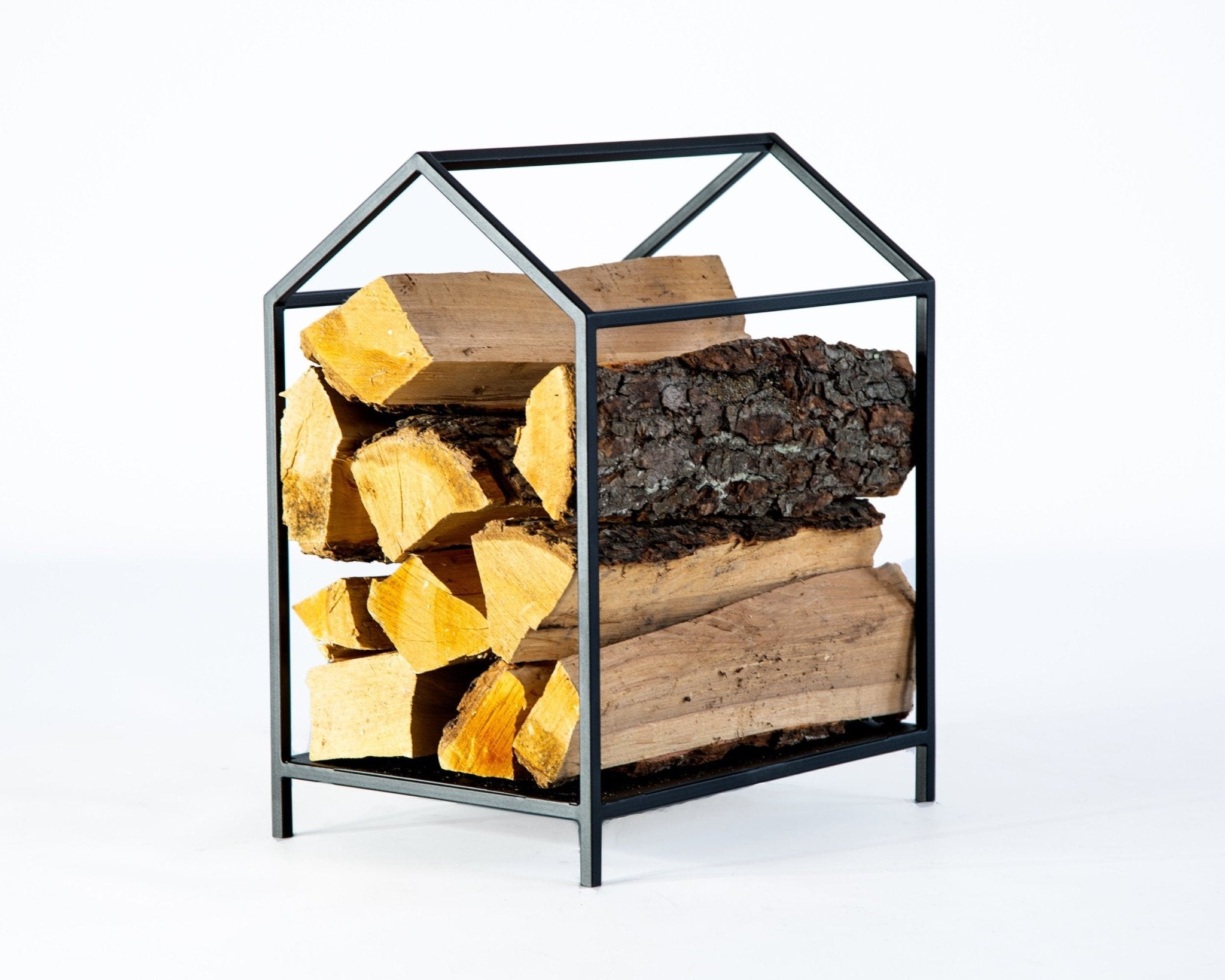 Metal log holder "House", Minimalist Scandinavian design. - Atelier Article