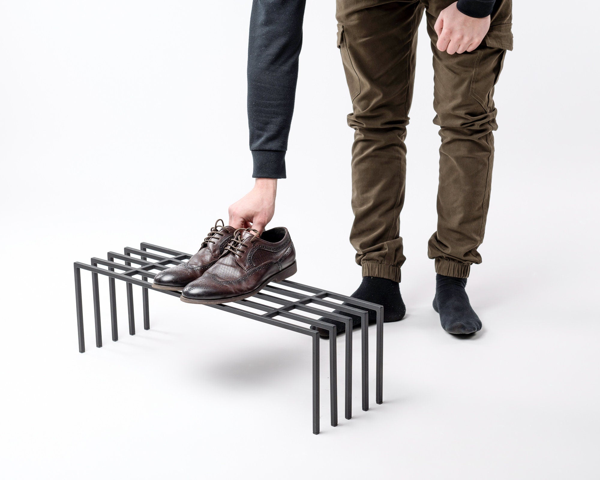 Metal Shoe Rack - Minimalist Hand Welded Shoe Storage for Stylish Home - Atelier Article