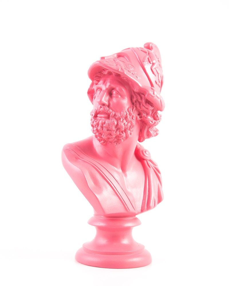 Pink bust of Menelaus King of Sparta - Atelier Article