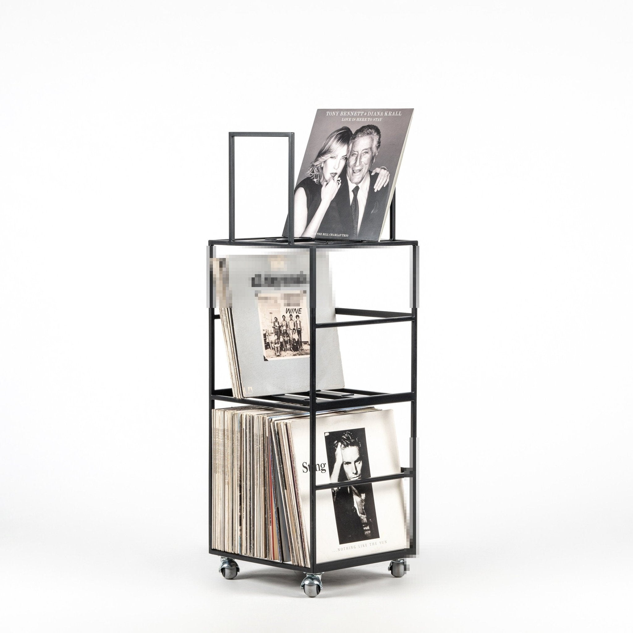 Premium Quality Hand-welded Triple Deck LP Album Mobile Stand. New and Improved model. - Atelier Article