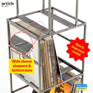 Premium Quality Hand-Welded Triple Deck LP Album Mobile Stand. New and Improved Model. - Atelier Article