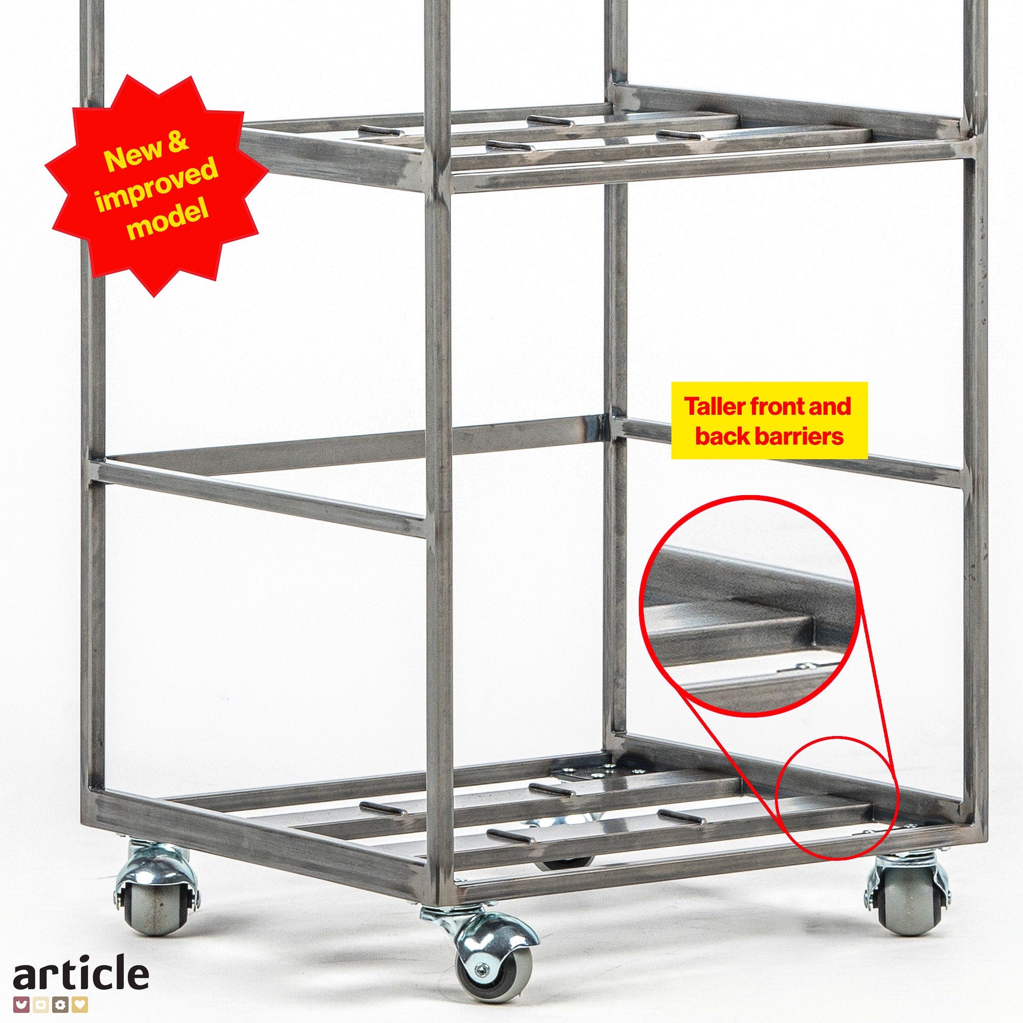 Premium Quality Hand-welded Triple Deck LP Album Mobile Stand. New and Improved model. - Atelier Article