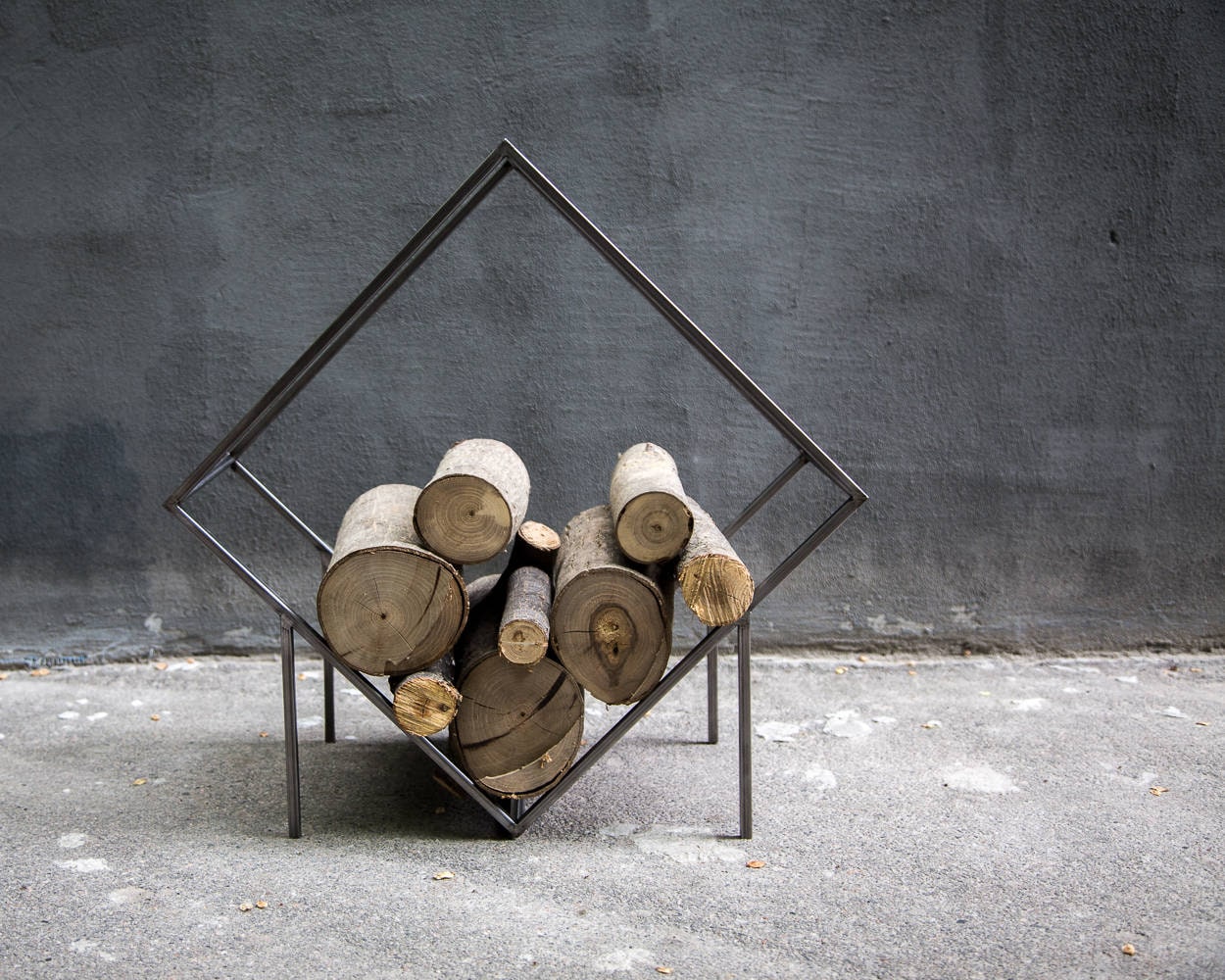 Scandi - Style Log Holder "Kvadrat". Premium Quality Hand - Welded Firewood Storage. - Atelier Article