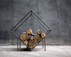 Scandi - Style Log Holder "Kvadrat". Premium Quality Hand - Welded Firewood Storage. - Atelier Article