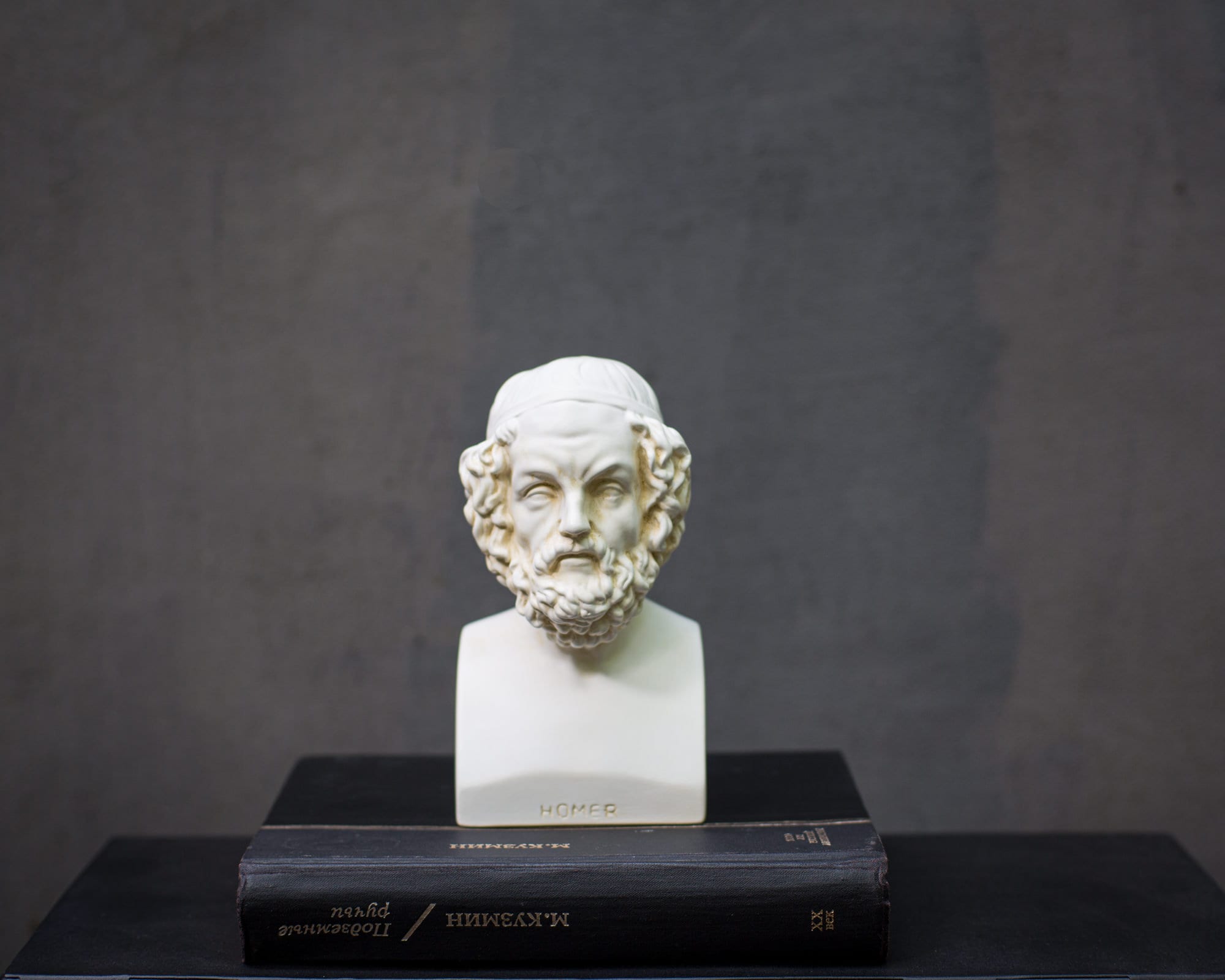 Single Plaster Bust of Homer Bookend - Classic Home Decor and Functional Shelf Accessory - Atelier Article