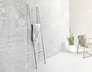 Premium Quality Hand-Welded Metal Skinny Ladder Blanket Display With Support - Atelier Article