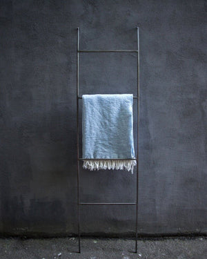 Premium Quality Hand-Welded Metal Skinny Ladder Blanket Display With Support - Atelier Article