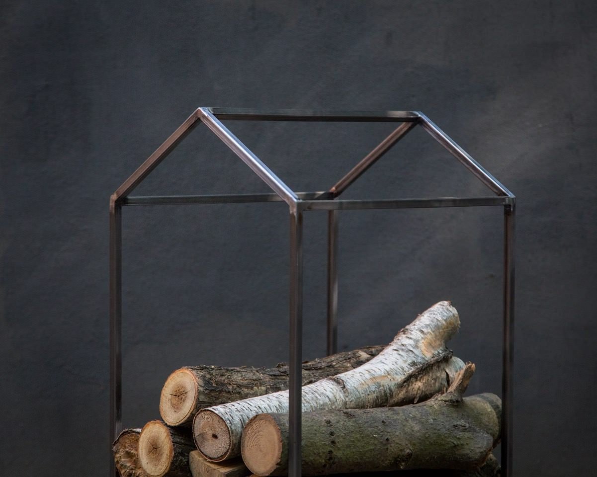 Stylish Nordic Log Holder "Scandi - One" - Premium Quality Firewood Storage Hand - Welded in Ukraine - Atelier Article