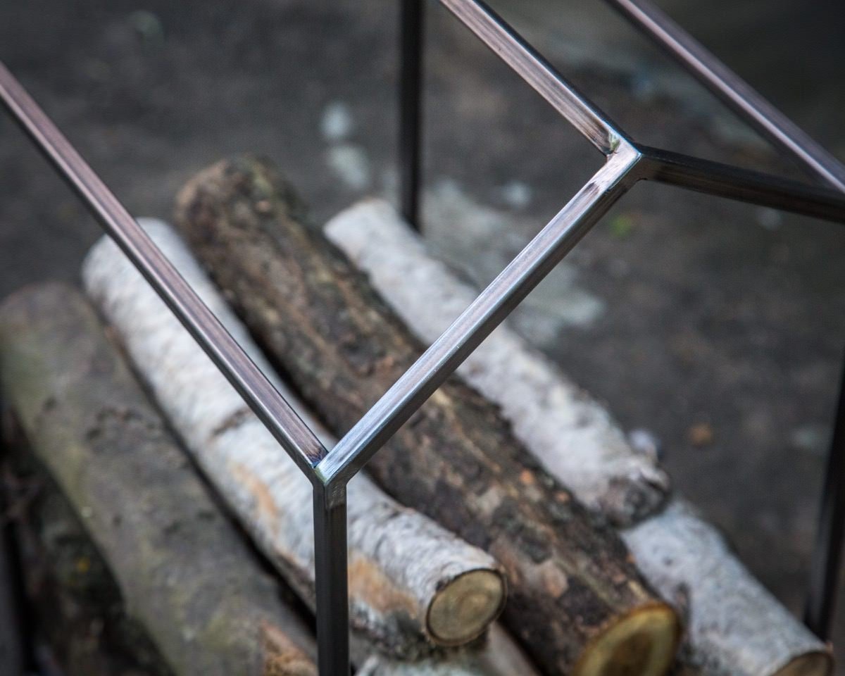 Stylish Nordic Log Holder "Scandi - One" - Premium Quality Firewood Storage Hand - Welded in Ukraine - Atelier Article