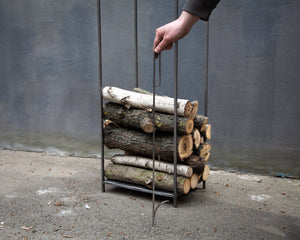 Stylish Nordic Log Holder "Scandi - One" - Premium Quality Firewood Storage Hand - Welded in Ukraine - Atelier Article