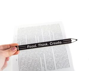 Unique Bookmark Pencil "Read, Think, Create". - Atelier Article