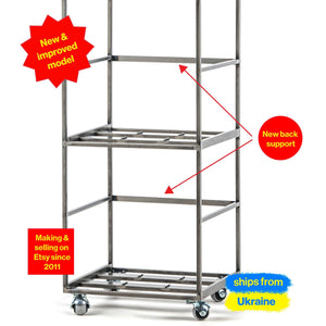 Premium Quality Hand-welded Vinyl Record Four Tier Stand on Wheels. - Atelier Article