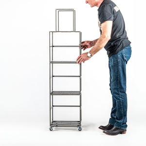 Premium Quality Hand-welded Vinyl Record Four Tier Stand on Wheels. - Atelier Article