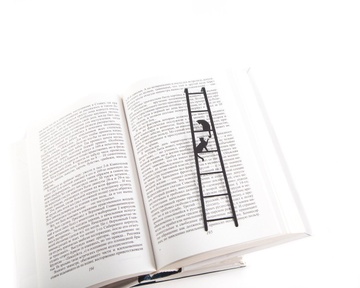Metal Bookmark "Cats on the stairs" by Atelier Article, Черный