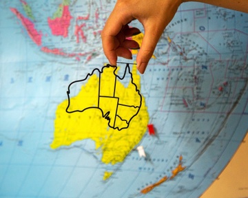 Metal Bookmark / Map of Australia / by Atelier Article, Black