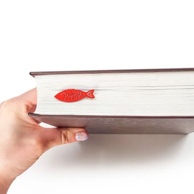 Metal bookmark fish red