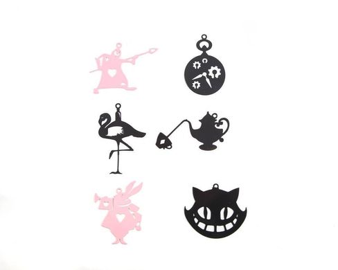 Minimalistic Xmas ornaments Alice in Wonderland inspired a set of 6 // by Atelier Article, Assorted