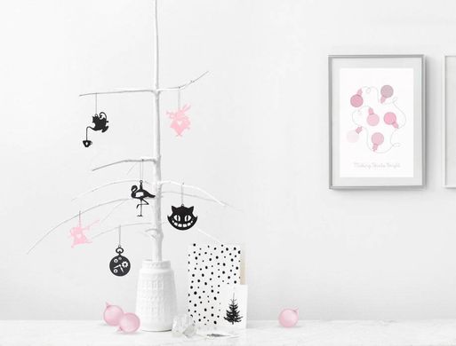 Minimalistic Xmas ornaments Alice in Wonderland inspired a set of 6 // by Atelier Article, Assorted