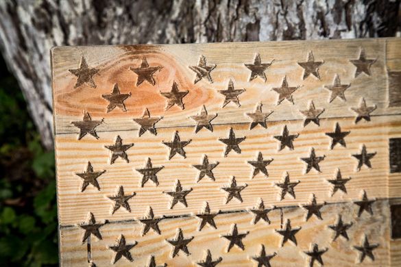 Wall Art // Large American Flag carved in wood // Wall Hanging // by Atelier Article, Beige