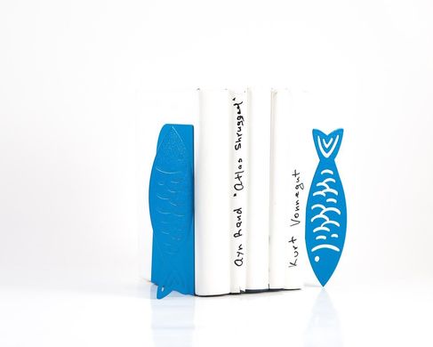 Kitchen Bookends "Fish" by Atelier Article, Blue