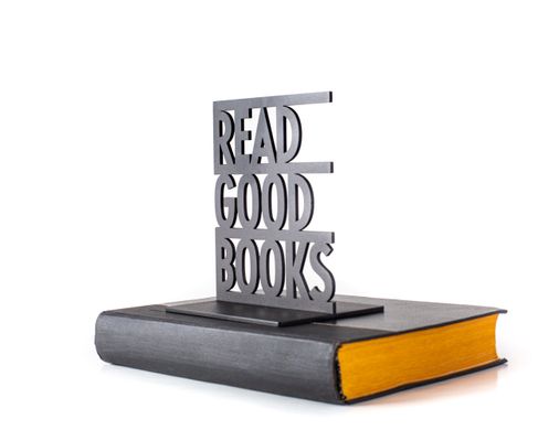 One metal bookend / Read Good Books / by Atelier Article, Black