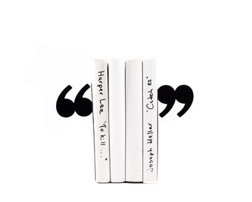 Decorative Bookends "Quotation marks" by Atelier Article, Black