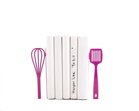 Metal Kitchen Bookends «Spatula and whisk» Purple edition by Atelier Article, Purple