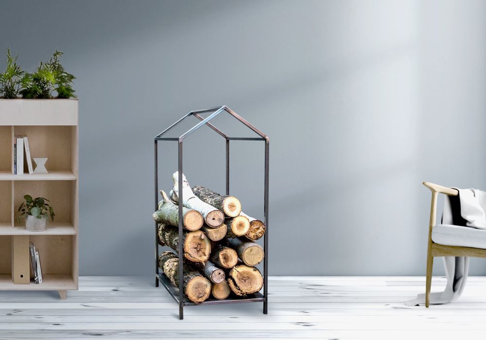 Firewood Rack Log Holder Storage Minimalistic Scandinavian Design