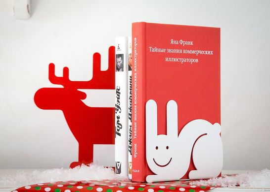 Metal Bookend «Hare» by Atelier Article, White